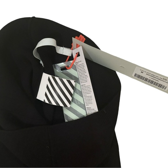 Off White Knjt Industrial Long Dress Black NWT Sz 38 - Picture 6 of 7